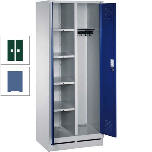 Mehrzweckschrank, Doppeltüren, Füße, 2 Abteile a 300 mm, Korpus anthrazitgrau, Tür anthrazitgrau, 1.800 x 600 x 500 mm (HxBxT)