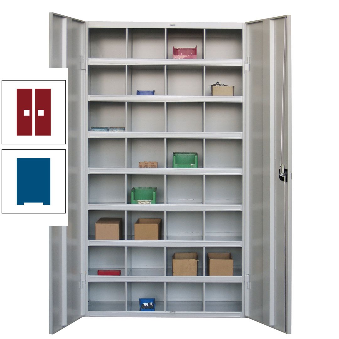Fächerschrank - Sortierstation - Büroschrank - 32 Fächer - 1.800 x 1.000 x 530 mm (HxBxT) - Materialschrank - anthrazitgrau