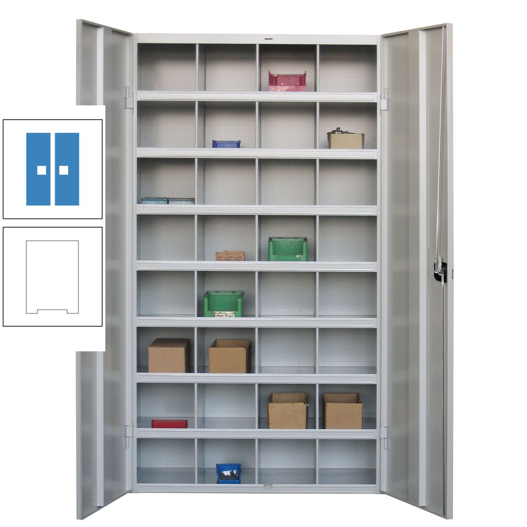 Fächerschrank - Sortierstation - Büroschrank - 32 Fächer - 1.800 x 1.000 x 530 mm (HxBxT) - Materialschrank - anthrazitgrau
