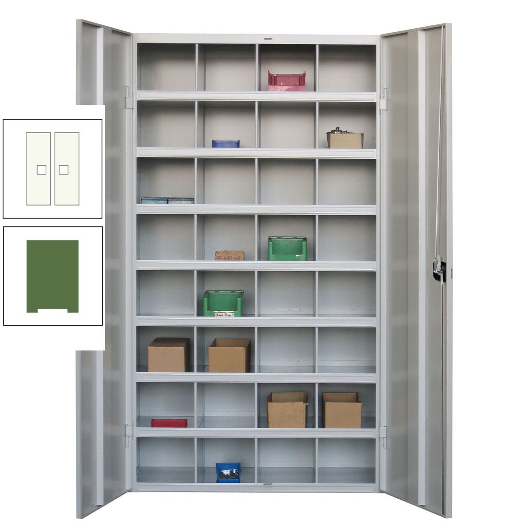 Fächerschrank - Sortierstation - Büroschrank - 32 Fächer - 1.800 x 1.000 x 530 mm (HxBxT) - Materialschrank - anthrazitgrau