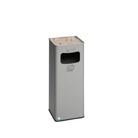 Abfallsammler mit Ascher - viereckig - Volumen 32 l - 665 x 260 x 260 mm (HxBxT) - Farbe wählbar