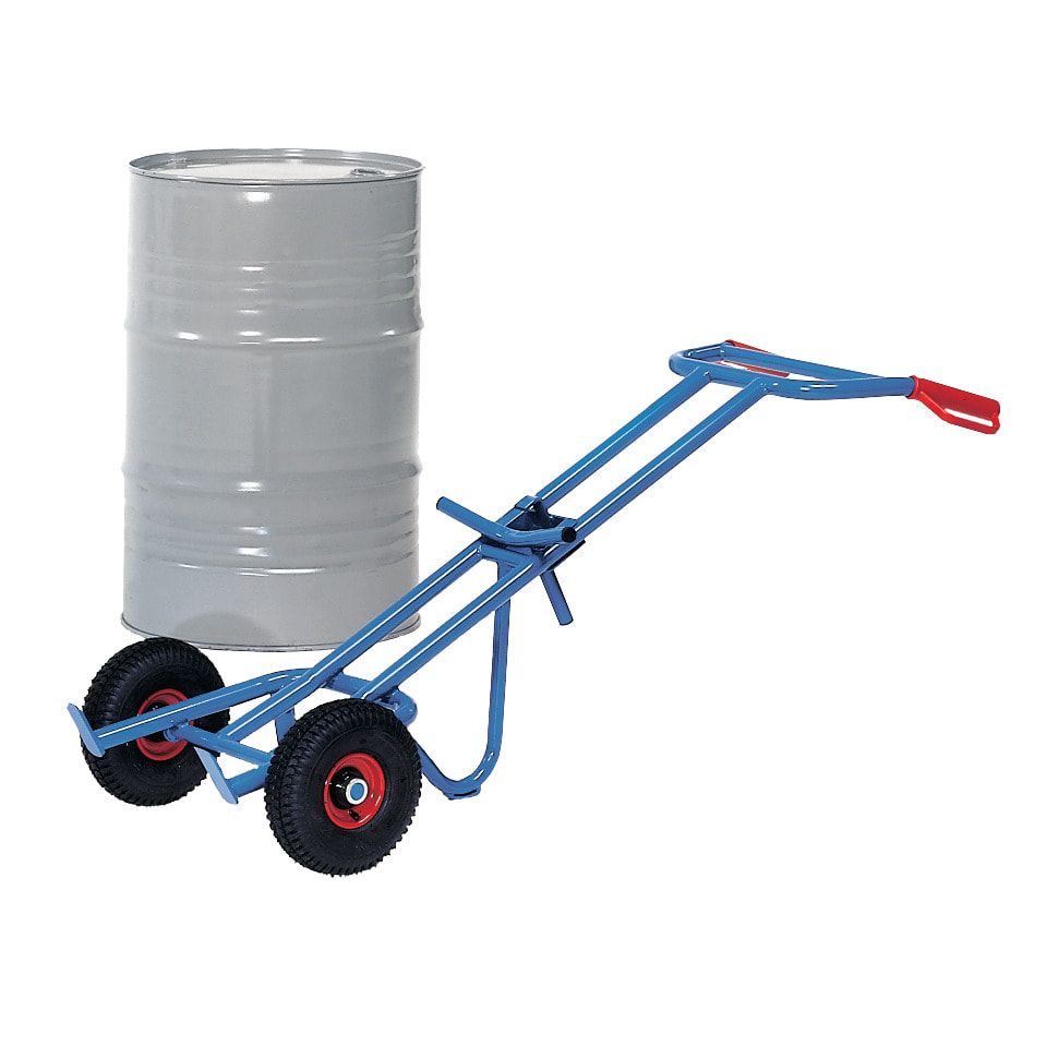 Fetra - Fasskarre für 200 l Fässer - 300 kg Traglast - 2 Stützräder - Luftbereifung