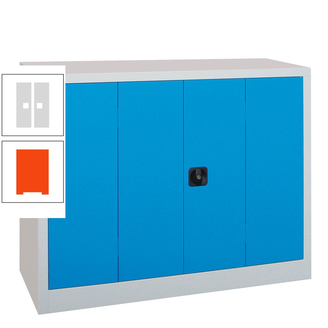 Falttürenschrank - 1.000x1.200x400 mm (HxBxT) - 2 Einlegeböden, gepulvert - Zylinderschloss - anthrazitgrau