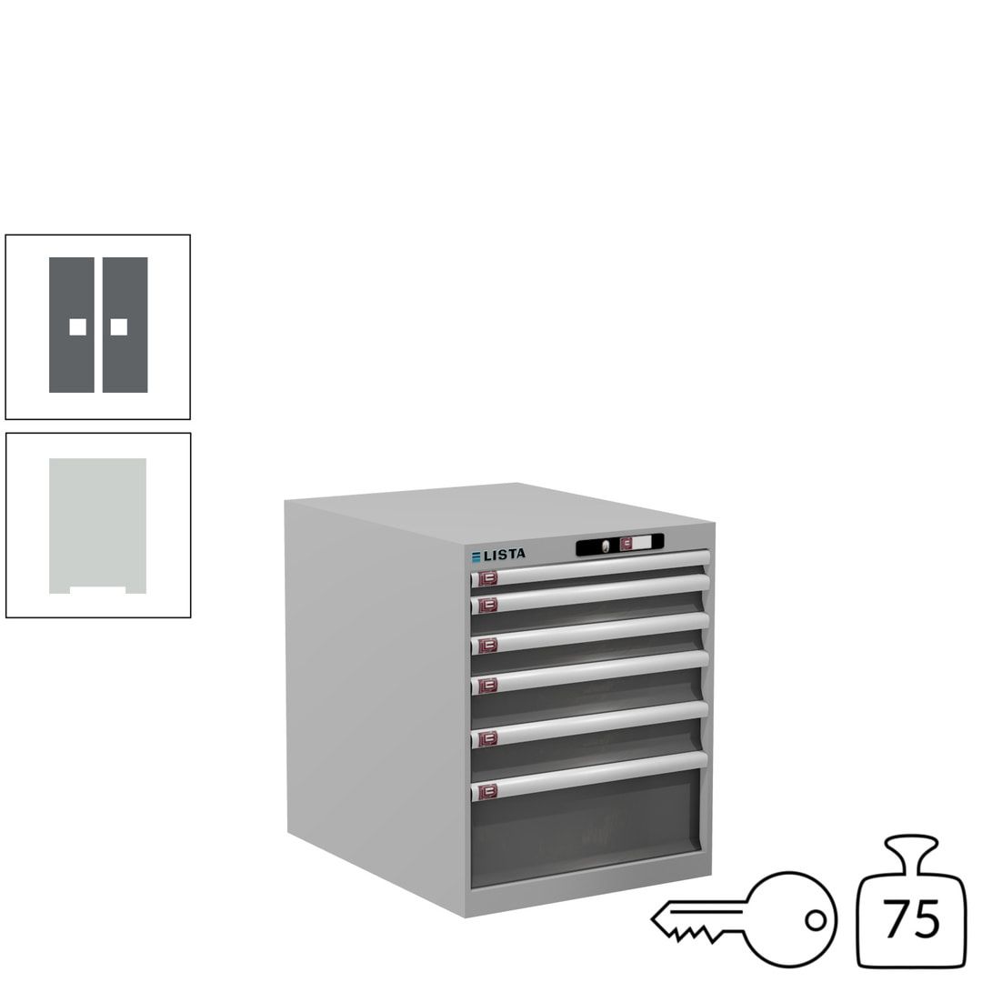 Lista Schubladenschrank - 14.352.010 - 700x564x725 mm (HxBxT) - 6 Schubladen - 75 kg - Key Lock - lichtblau (RAL 5012)