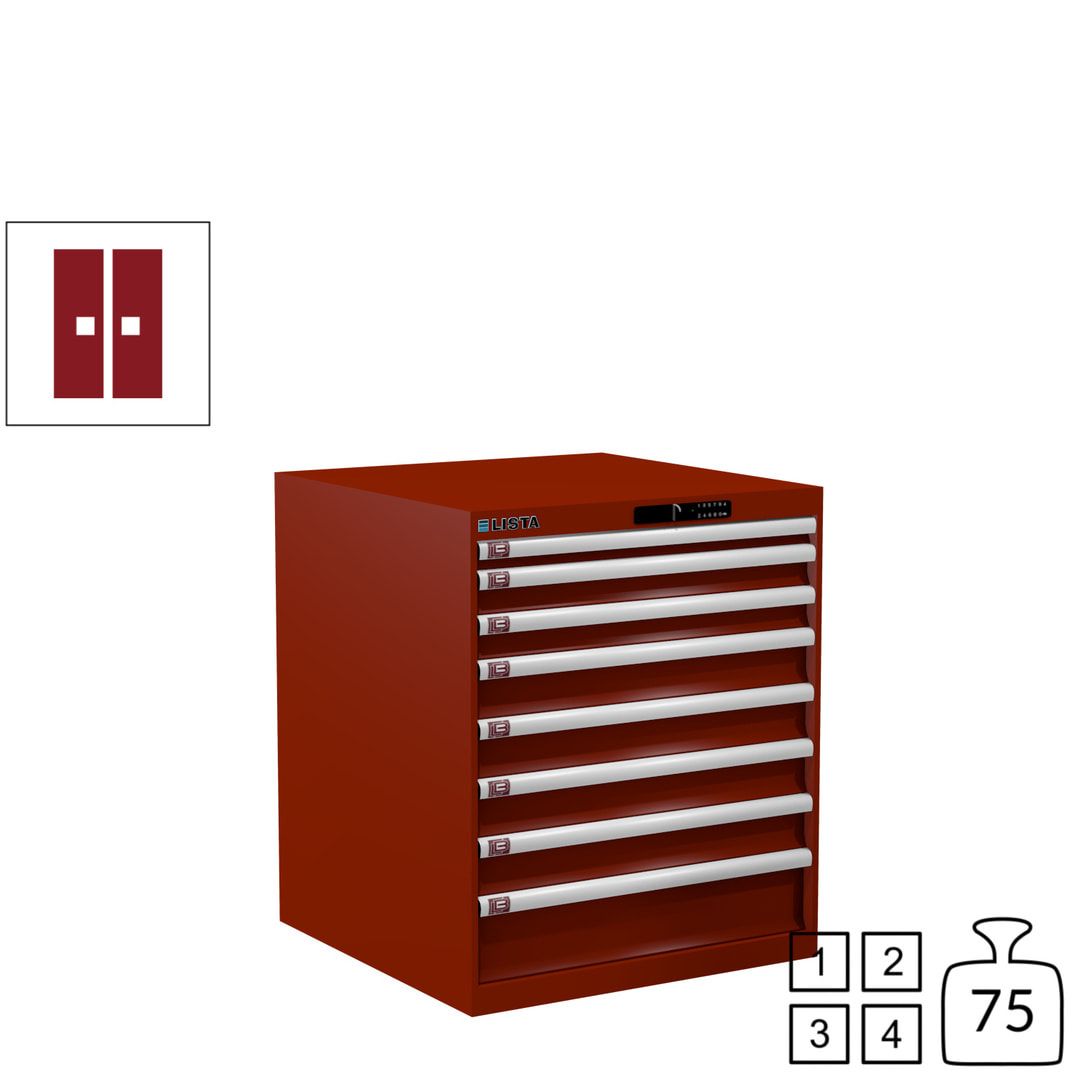 Lista Schubladenschrank - 14.408.010 - 850x717x725 mm (HxBxT) - 8 Schubladen - 75 kg - Key Lock - lichtblau (RAL 5012)