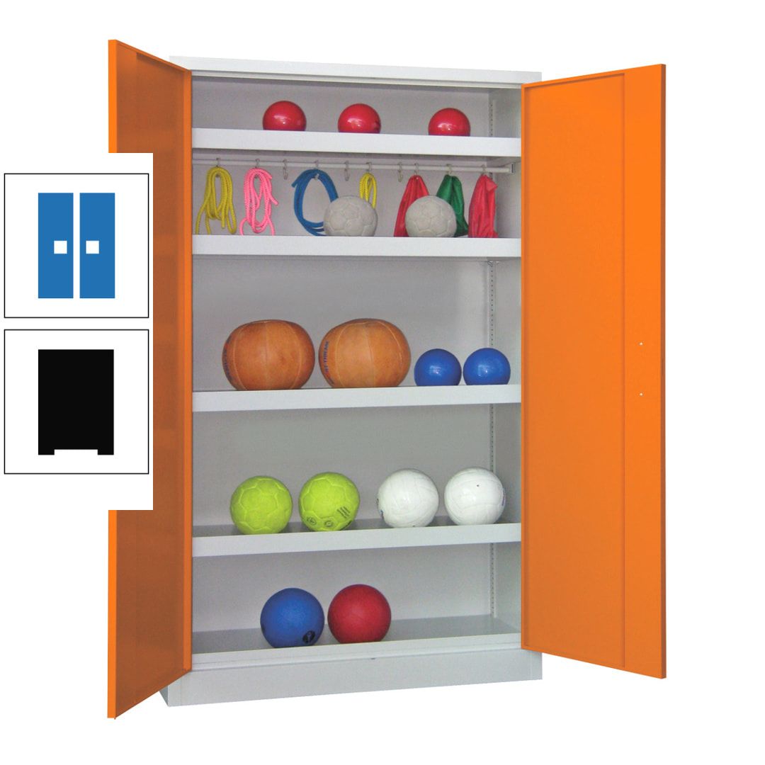 Ballschrank - Vollblechtüren - 4 Böden - 1 Hakenleiste - 1.950x1.200x500 mm (HxBxT) - anthrazitgrau