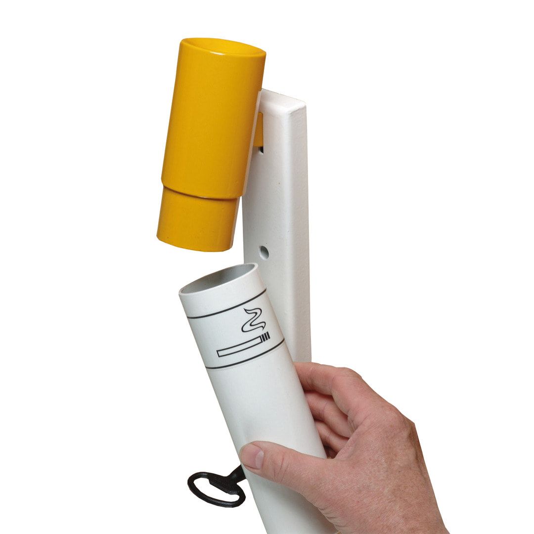 Wandascher in Zigarettenoptik - 1 l - gelb/weiß