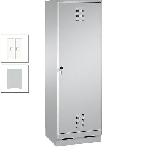 Doppel-Spind, Garderobenschrank, 1 Tür für 2 Abteile a 300 mm, Korpus anthrazitgrau, Türen anthrazitgrau, 1.800 x 600 x 500 mm (HxBxT)
