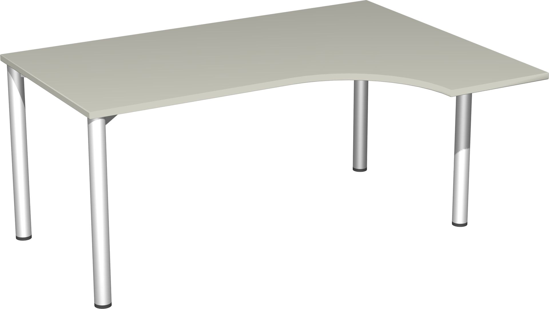 Eckschreibtisch - Ecke rechts - 4-Fuß Flex - 720 x 1.600 x 1.200 mm (HxBxT) - Gestell anthrazit - Ahorn