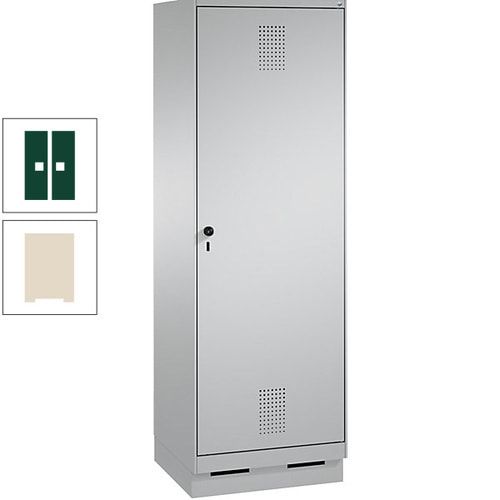 Doppel-Spind, Garderobenschrank, 1 Tür für 2 Abteile a 300 mm, Korpus anthrazitgrau, Türen anthrazitgrau, 1.800 x 600 x 500 mm (HxBxT)