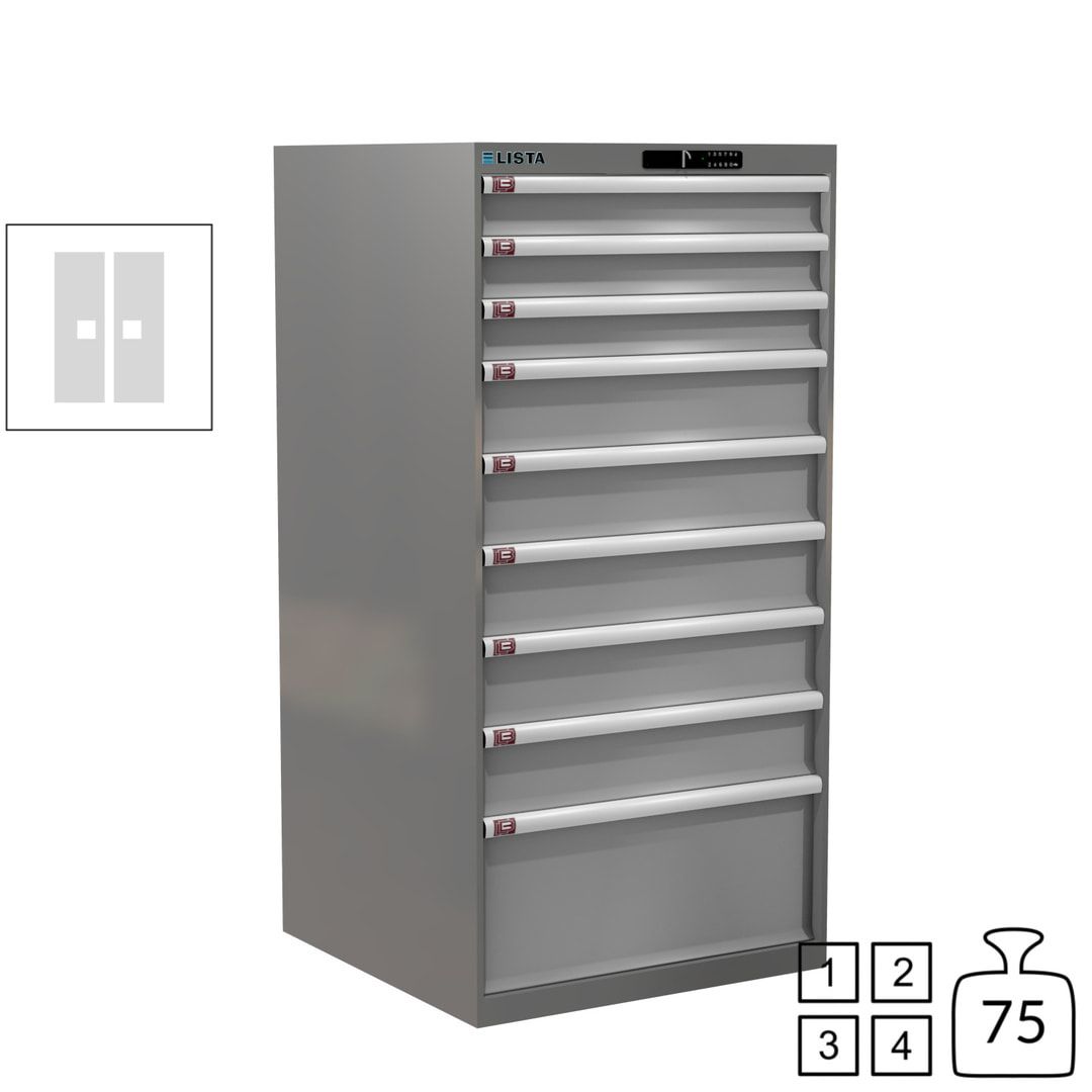 Lista Schubladenschrank - 13.106.010 - 1.450x717x725 mm (HxBxT) - 9 Schubladen - 200 kg - Key Lock - lichtblau (RAL 5012)