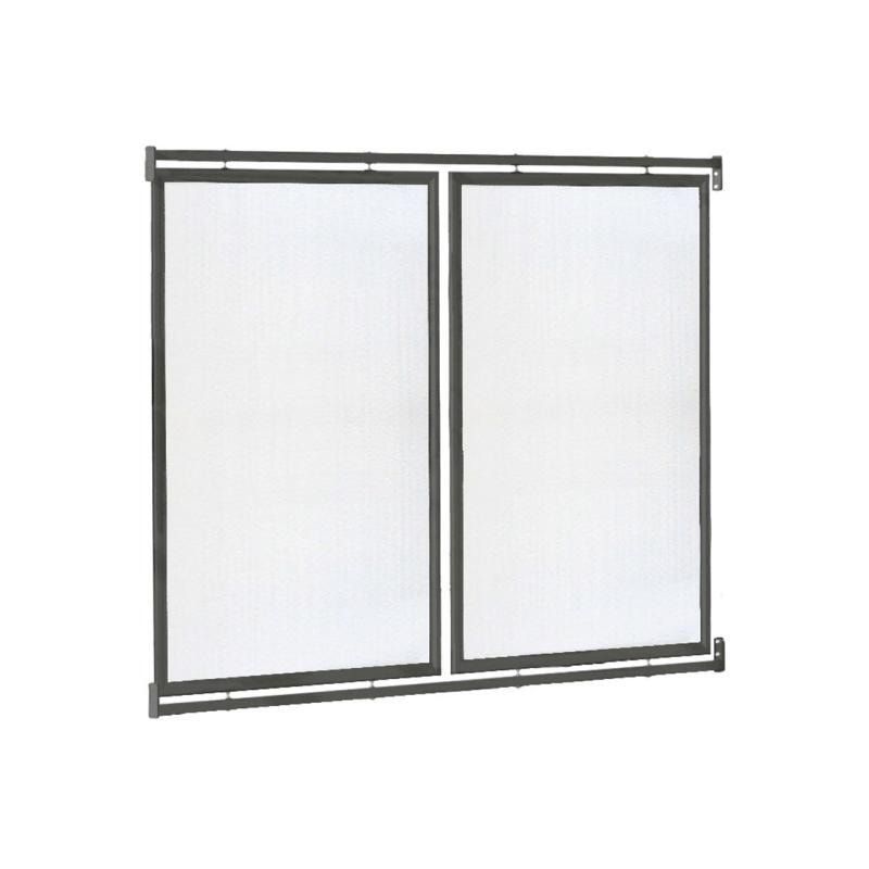 Rückwand Anbaueinheit für Überdachung Vierkantrohr XXL, Zusatzmodul, Polycarbonat, Aluprofil, Farbe enzianblau (RAL 5010)
