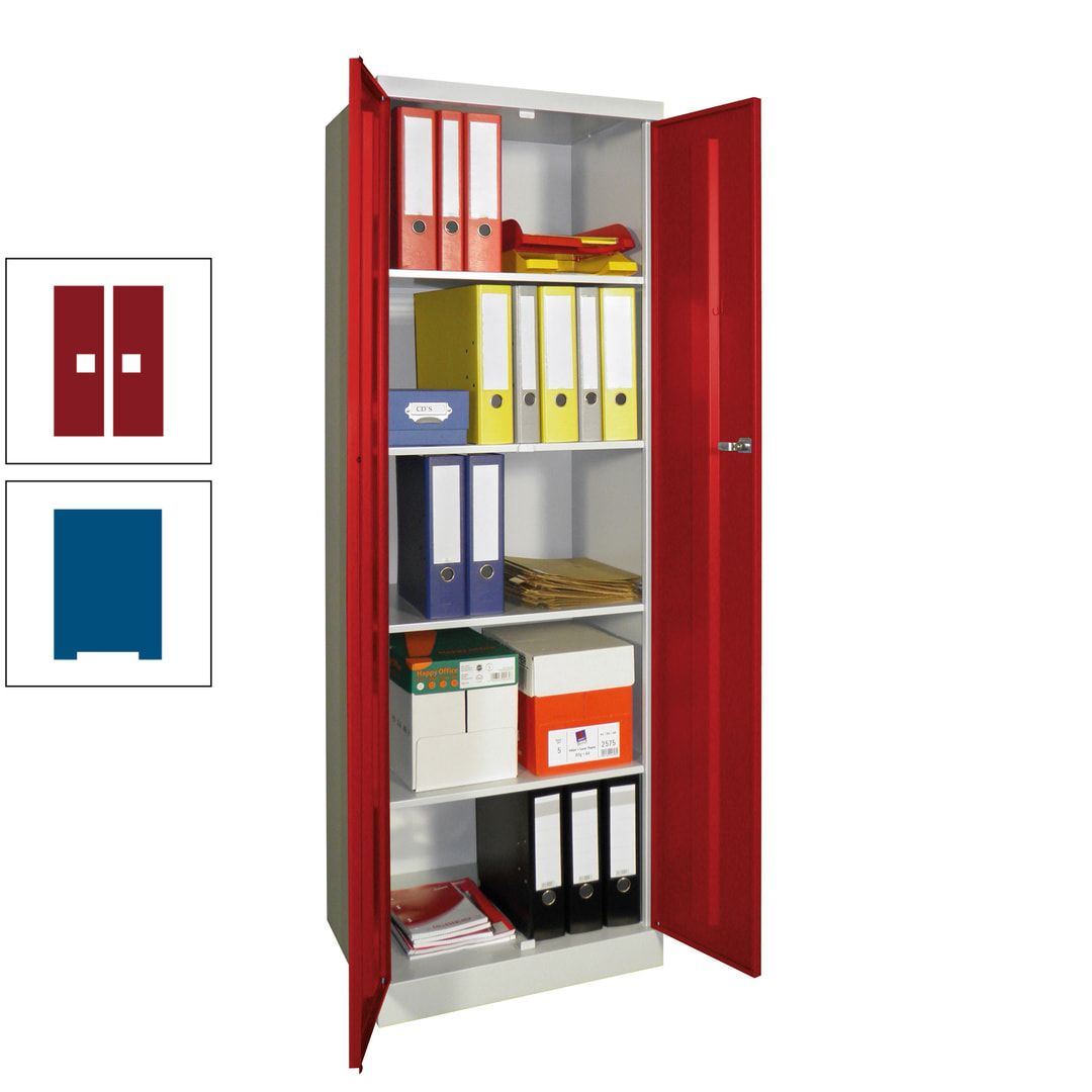 Aktenschrank - Sockel - 4 Böden - 1.800x600x500 mm (HxBxT) - Zylinderschloss - anthrazitgrau