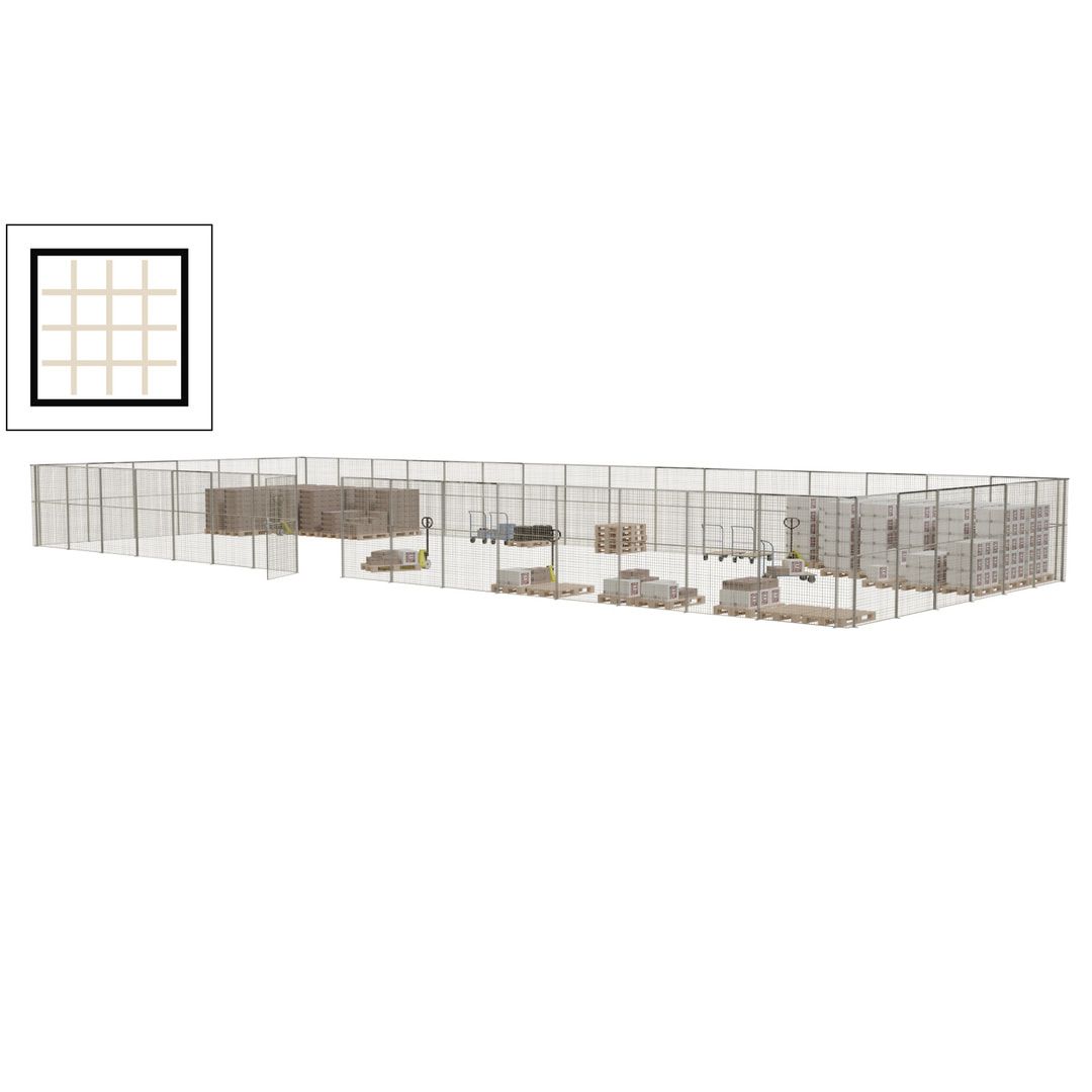 Maschinen Schutzgitter - Hallentrennwand - Sicherheitszaun - Tür - 66 m - 2.200 x 24.400 x 9.400 mm (HxBxT) - enzianblau