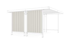 Seitenwand - Unterstand doppelseitig - Überdachung - blickdicht- wetterfest - 1.880 x 4.400 mm (HxB) - grauweiß