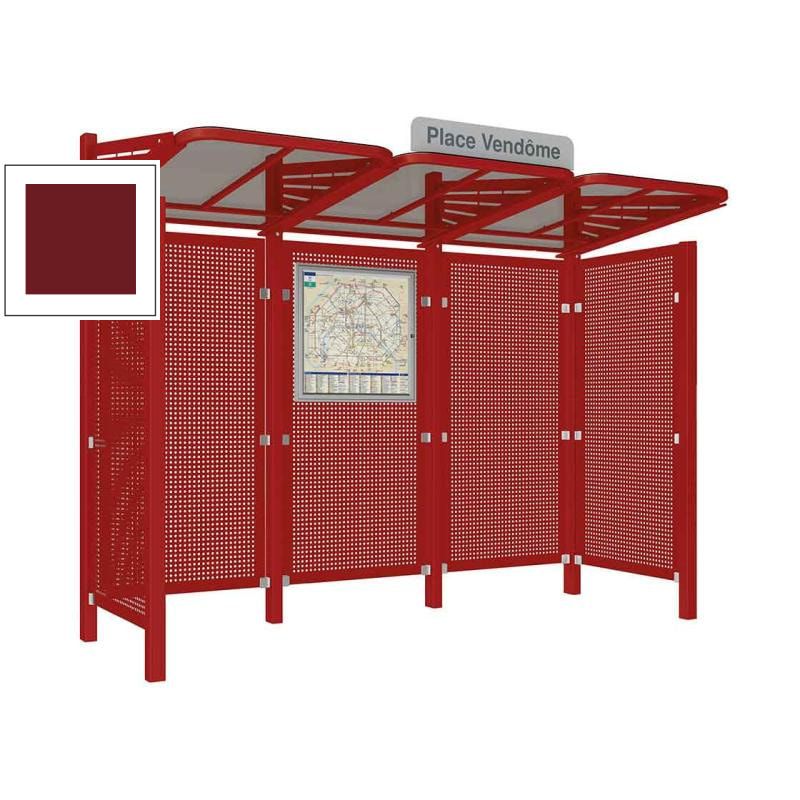 Buswartehalle - Unterstand - Stahlblech Verkleidung - Fahrplankasten - Haltestellenschild - 2.200 x 3.000 x 1.500 mm (HxBxT) - enzianblau