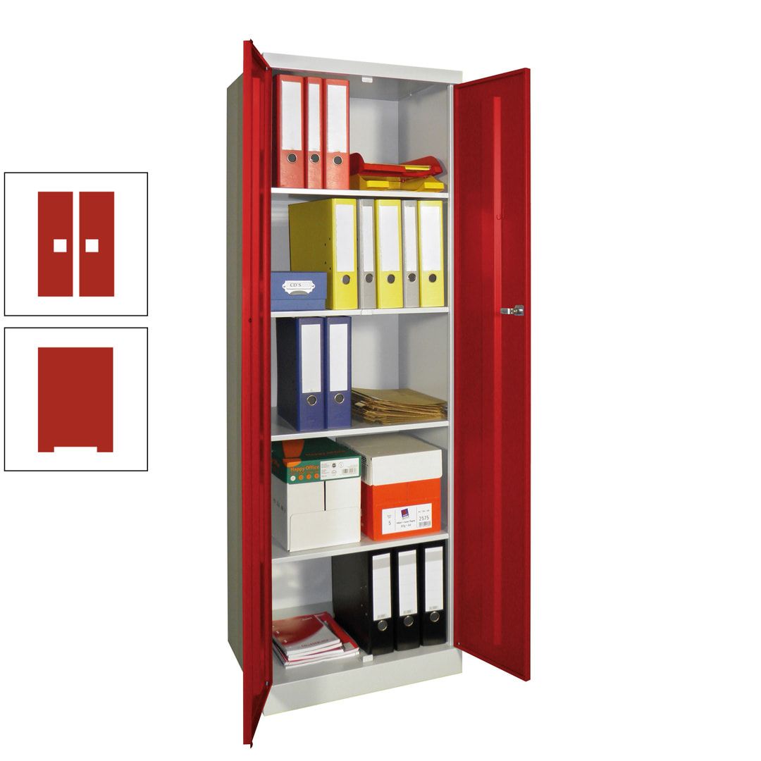 Aktenschrank - Sockel - 4 Böden - 1.800x600x500 mm (HxBxT) - Zylinderschloss - anthrazitgrau
