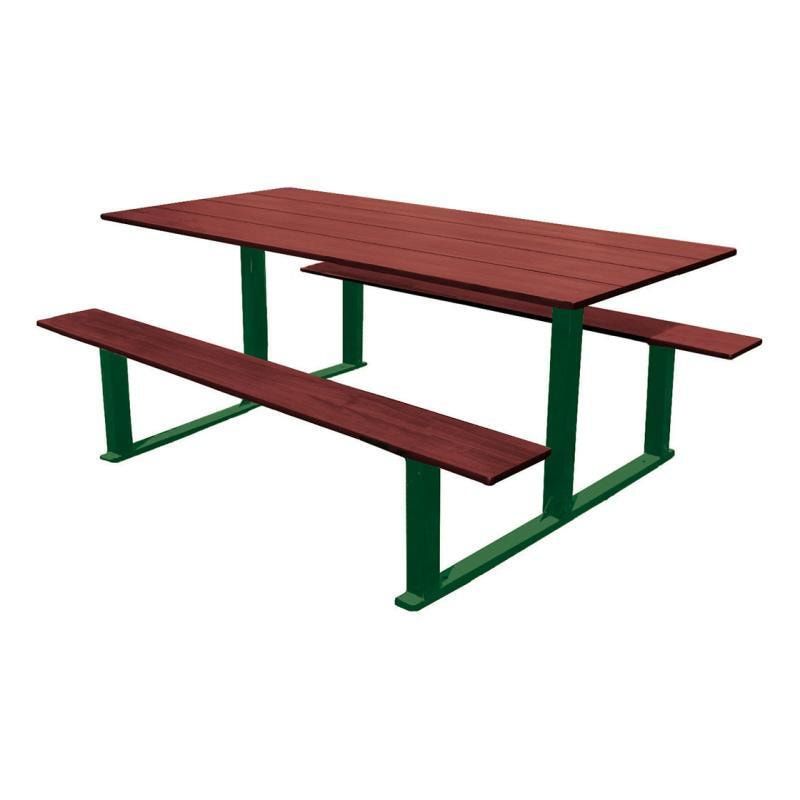 Picknicktisch - Sitzgarnitur - stationär - Holz mit Mahagoni-Optik - 750 x 1.500 x 1.300 mm (HxBxT) - Farbe enzianblau