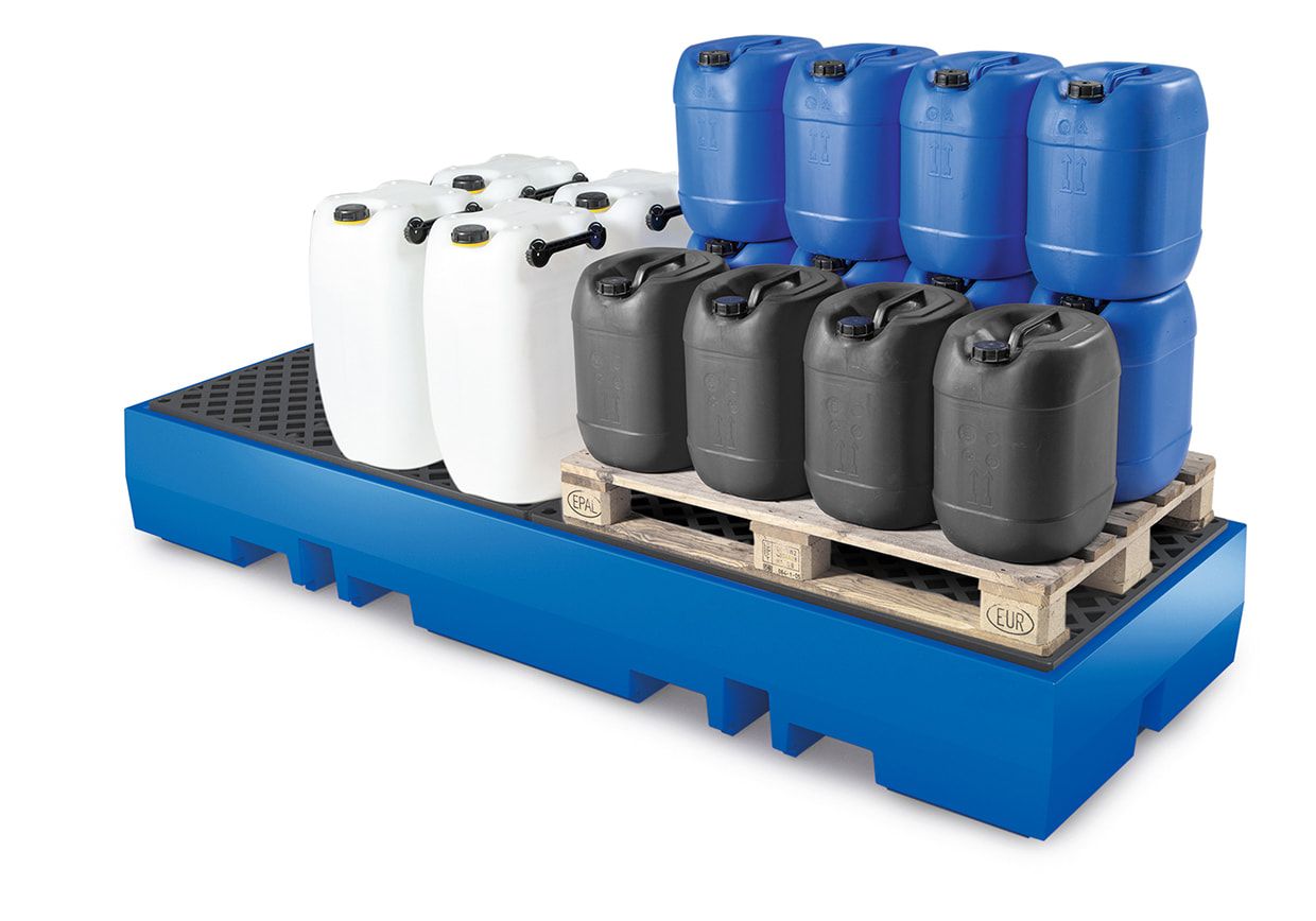 PE-Auffangwanne - 520 l - 350 x 2.520 x 900 mm (HxBxT) - Einfahrtaschen