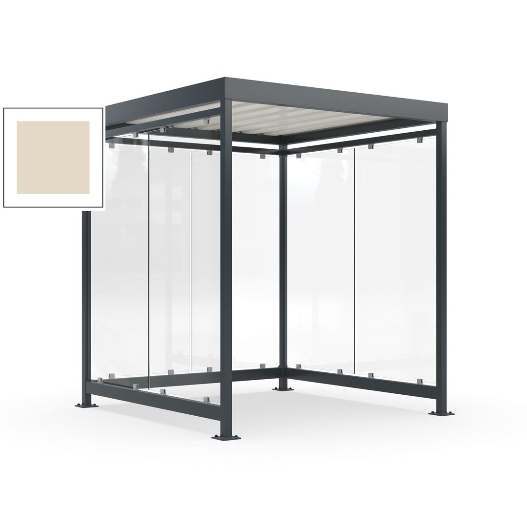 Raucherunterstand, Bushaltestelle, 6-7 Personen, 6 Wände, 2.510 x 2.165 x 2.165 mm (HxBxT), Achatgrau
