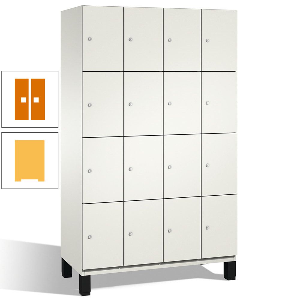 Fächerschrank, Stahlschrank, 16 Fächer, Türöffnungsbegrenzer, mit Füßen, Korpus lichtgrau, Tür anthrazitgrau, 1.980 x 1.200 x 525 mm (HxBxT)