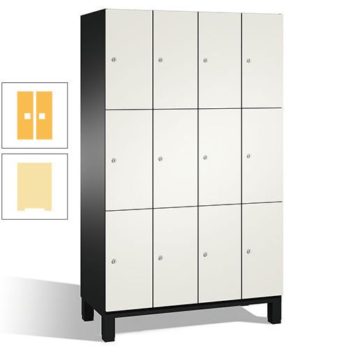 Fächerschrank, Stahlschrank, 12 Fächer, Türöffnungsbegrenzer, mit Füßen, Korpus lichtgrau, Tür anthrazitgrau, 1.980 x 1.200 x 525 mm (HxBxT)