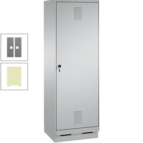 Doppel-Spind, Garderobenschrank, 1 Tür für 2 Abteile a 300 mm, Korpus anthrazitgrau, Türen anthrazitgrau, 1.800 x 600 x 500 mm (HxBxT)