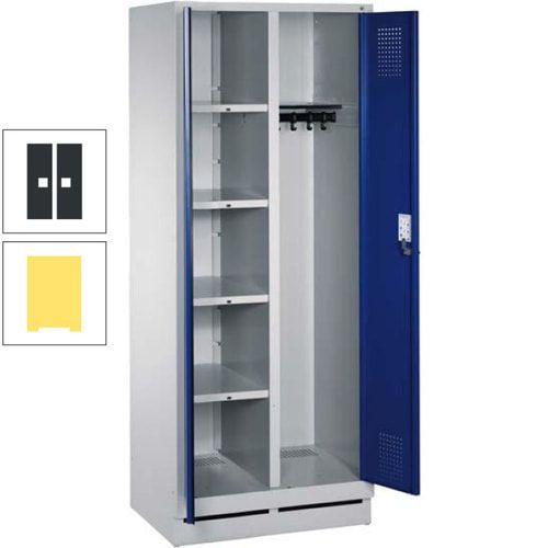 Mehrzweckschrank, Doppeltüren, Füße, 2 Abteile a 300 mm, Korpus anthrazitgrau, Tür anthrazitgrau, 1.800 x 600 x 500 mm (HxBxT)