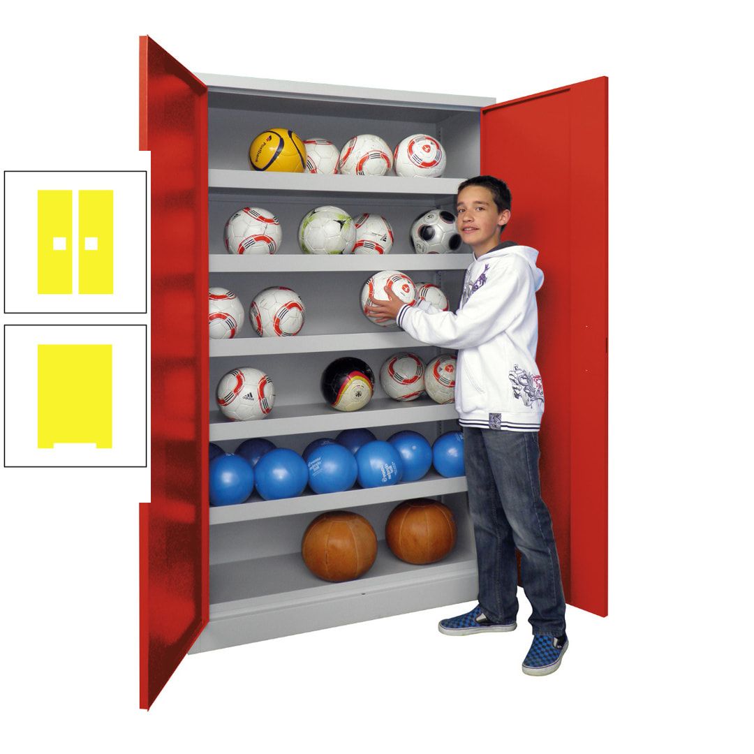 Ballschrank - Vollblechtüren - 5 Böden - 1.950x1.500x500 mm (HxBxT) - anthrazitgrau