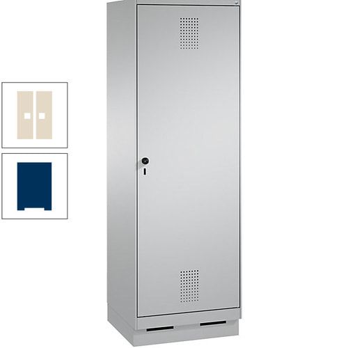 Doppel-Spind, Garderobenschrank, 1 Tür für 2 Abteile a 300 mm, Korpus anthrazitgrau, Türen anthrazitgrau, 1.800 x 600 x 500 mm (HxBxT)