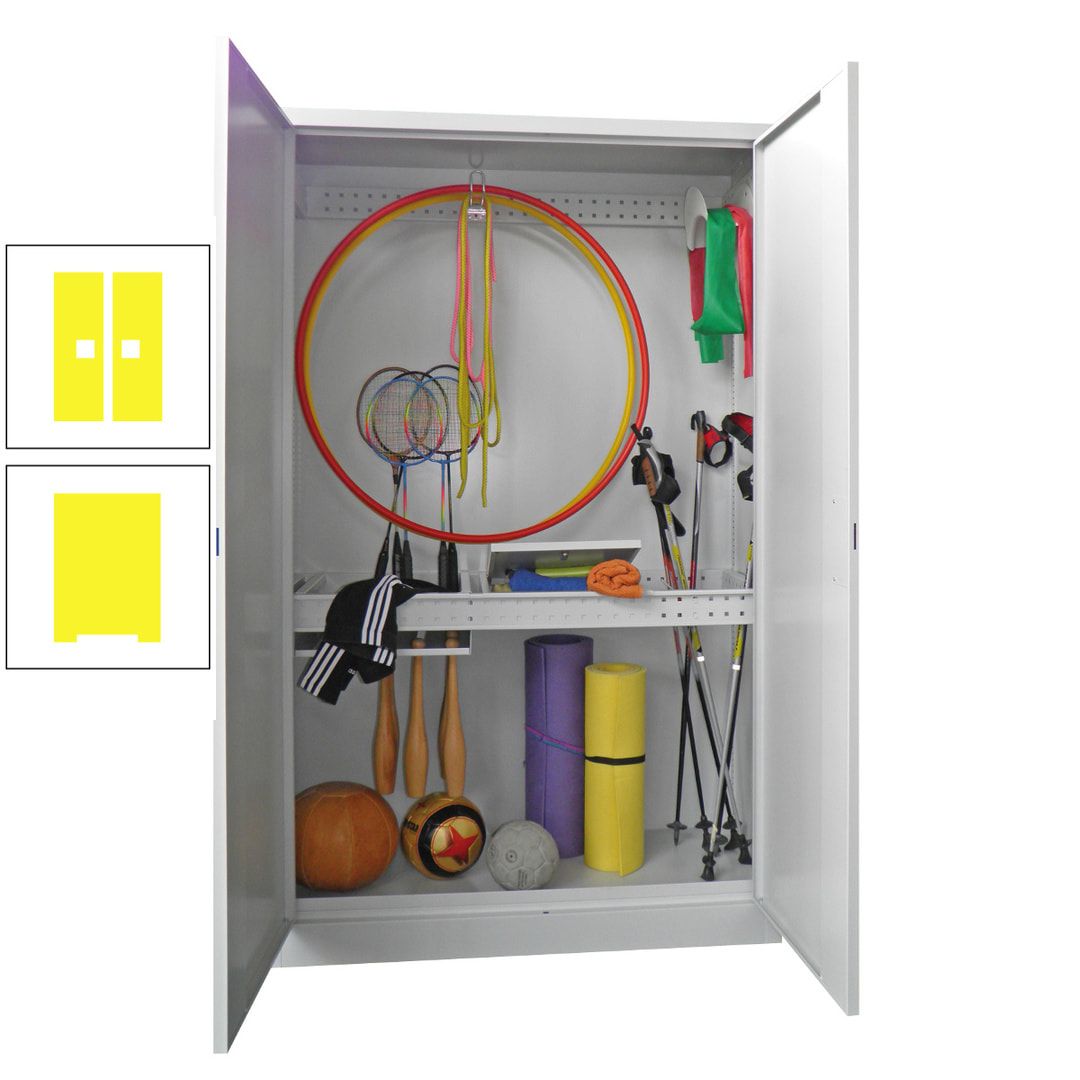 Sportschrank - Vollblechtüren - Variante 1 - 1.950x1.200x500 mm (HxBxT) - anthrazitgrau