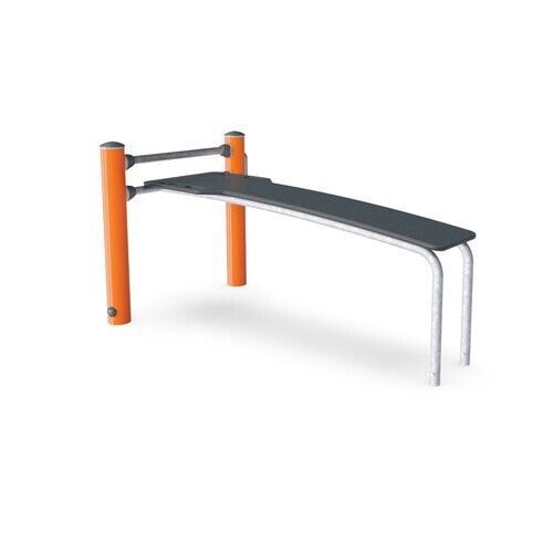 Sit-up Bank, Ekogrip(R)-Oberfläche, Infotafel QR-Code, Stahl bandverzinkt, pulverbeschichtet, ab 13 Jahre, 1.530 x 880 x 810 mm (HxBxT), Orange