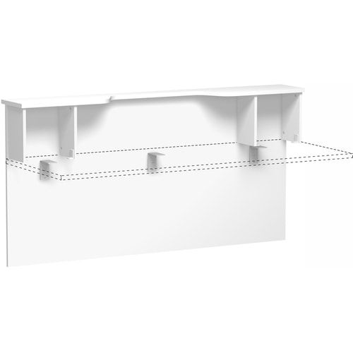 Anbau Thekenelement, Anbaumodul, Monitorausschnitt, Fachseiten, 25 mm Dreischicht-Feinspan, 1.025 x 1.800 x 300 mm (HxBxT), Dekor Ahorn