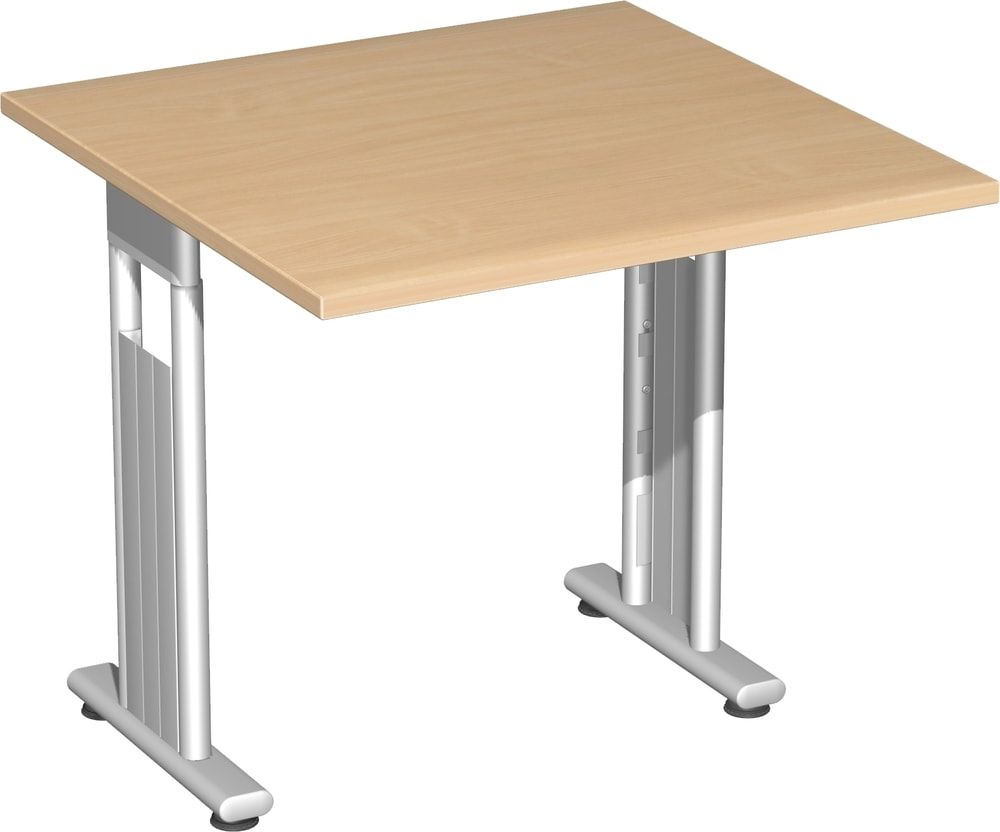 Schreibtisch - C-Fuß Flex - Bürotisch - höhenverstellbar - 820 x 1.200 x 800 mm (HxBxT) - Dekor Ahorn - Gestell silber