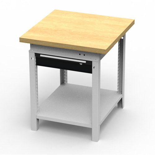 OTTOKIND Werkbank - Arbeitsplatte bündig - 850 x 605 x 750 mm (HxBxT) - Schublade - Ablageboden - lichtgrau