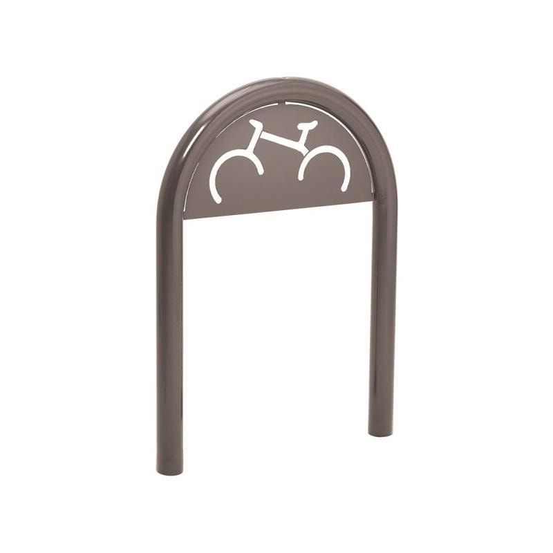 Fahrradbügel - Fahrradständer - mit Beschilderung - Einbetonierung - Stahl - Büroklammerform - 1.000 x 625 mm (HxB) - enzianblau