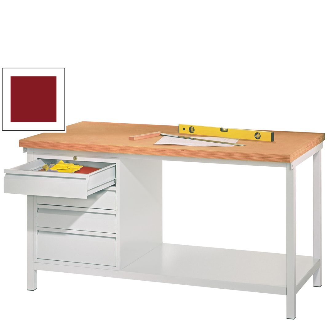Werkbank - 1 Schubladenblock - 900 x 2.000 x 700 mm (HxBxT) - anthrazitgrau