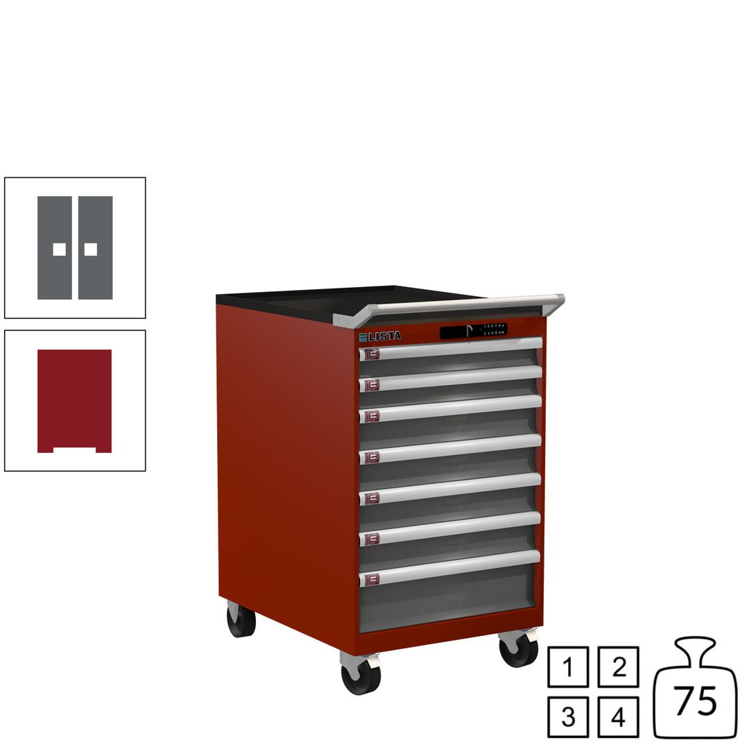 Lista Schubladenschrank - 14.373.010 - 990 x 564 x 725 mm (HxBxT) - 7 Schubladen - 75 kg - Key Lock - lichtblau (RAL 5012)