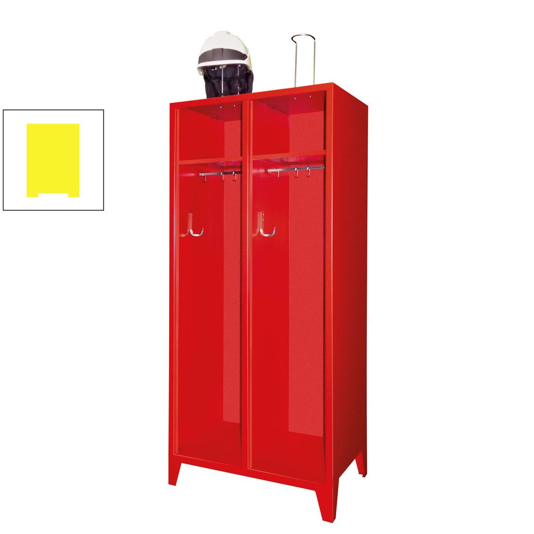 Feuerwehrschrank - 3 Abteile - offenes Ablagefach - 2.100 x 1.230 x 500 mm (HxBxT) - anthrazitgrau