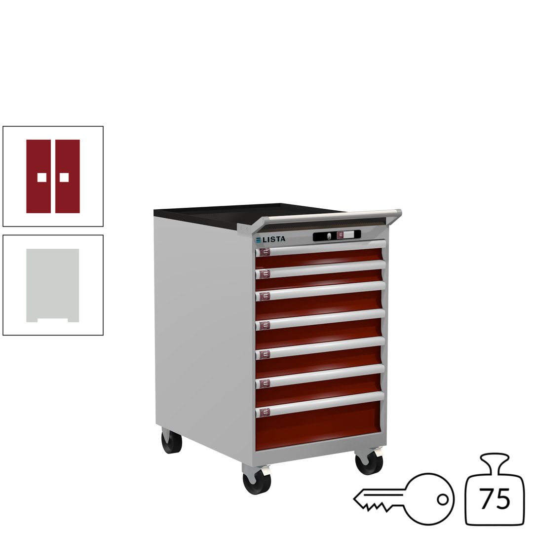 Lista Schubladenschrank - 14.373.010 - 990 x 564 x 725 mm (HxBxT) - 7 Schubladen - 75 kg - Key Lock - lichtblau (RAL 5012)