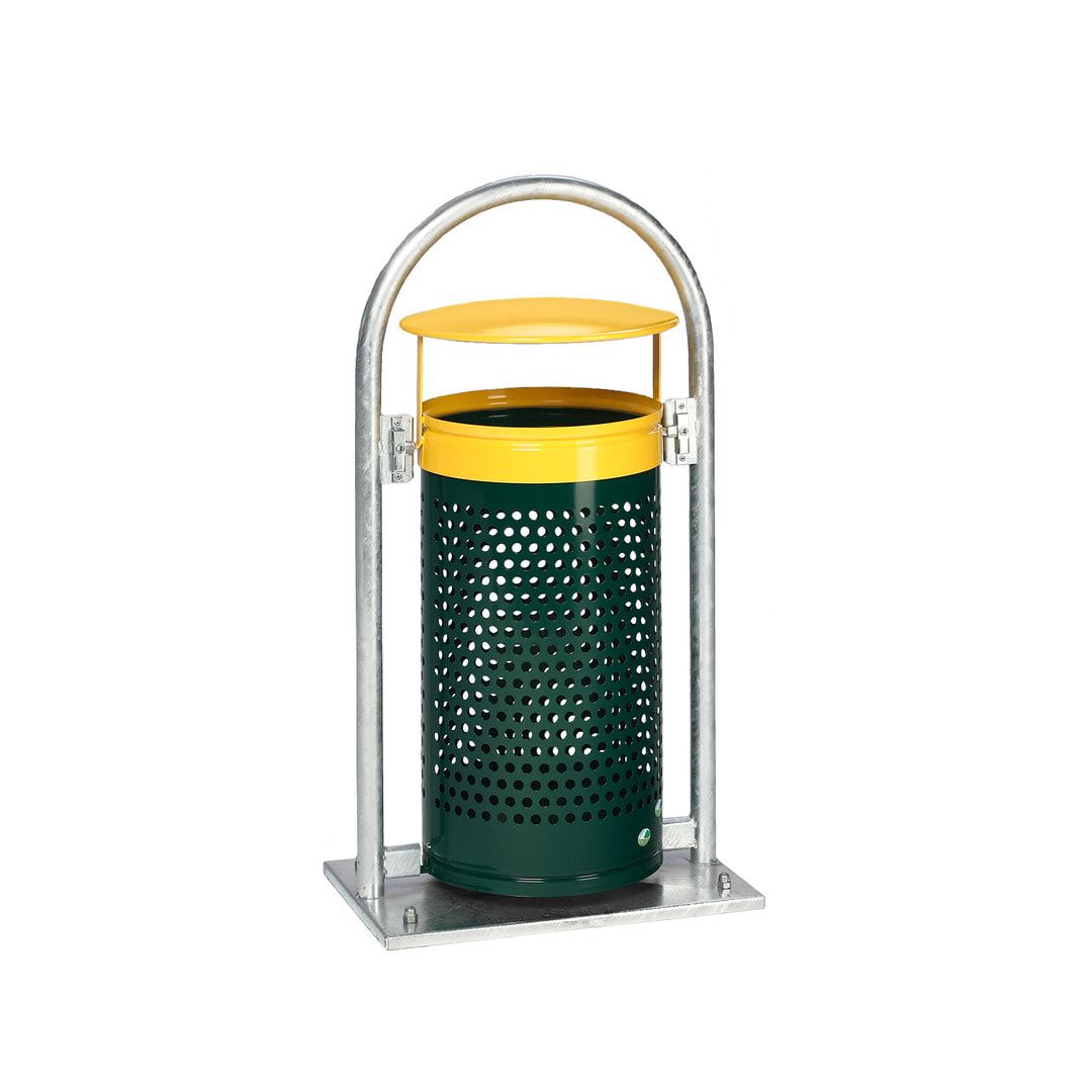 Abfallbehälter - Volumen 65 Liter - Mülleimer - Abfalleimer - Farbe gelb/grün
