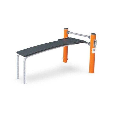 Sit-up Bank, Ekogrip(R)-Oberfläche, Infotafel QR-Code, Stahl bandverzinkt, pulverbeschichtet, ab 13 Jahre, 1.530 x 880 x 810 mm (HxBxT), Orange