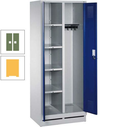 Mehrzweckschrank, Doppeltüren, Füße, 2 Abteile a 300 mm, Korpus anthrazitgrau, Tür anthrazitgrau, 1.800 x 600 x 500 mm (HxBxT)