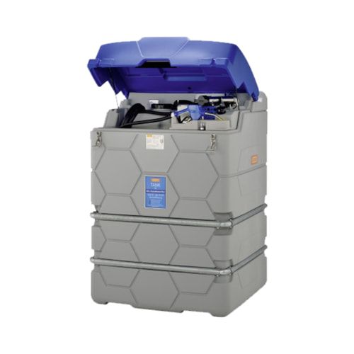 Mobile Outdoor AdBlue Tankanlage mit Klappdeckel - Tankstation mit Zapfpistole - Winterpaket - Volumen 1500 l