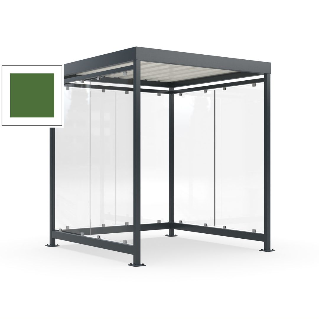 Raucherunterstand, Bushaltestelle, 6-7 Personen, 6 Wände, 2.510 x 2.165 x 2.165 mm (HxBxT), Achatgrau