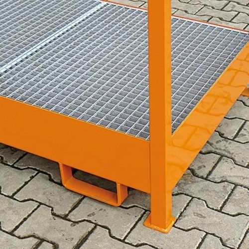 Eichinger Transport-Auffangwanne, Stahl, 210 Liter, 2 x 200l Fässer, stapelfähig, Gitterrost,1.465 x 1.120 x 1.515 mm (HxBxT), Farbe anthrazitgrau