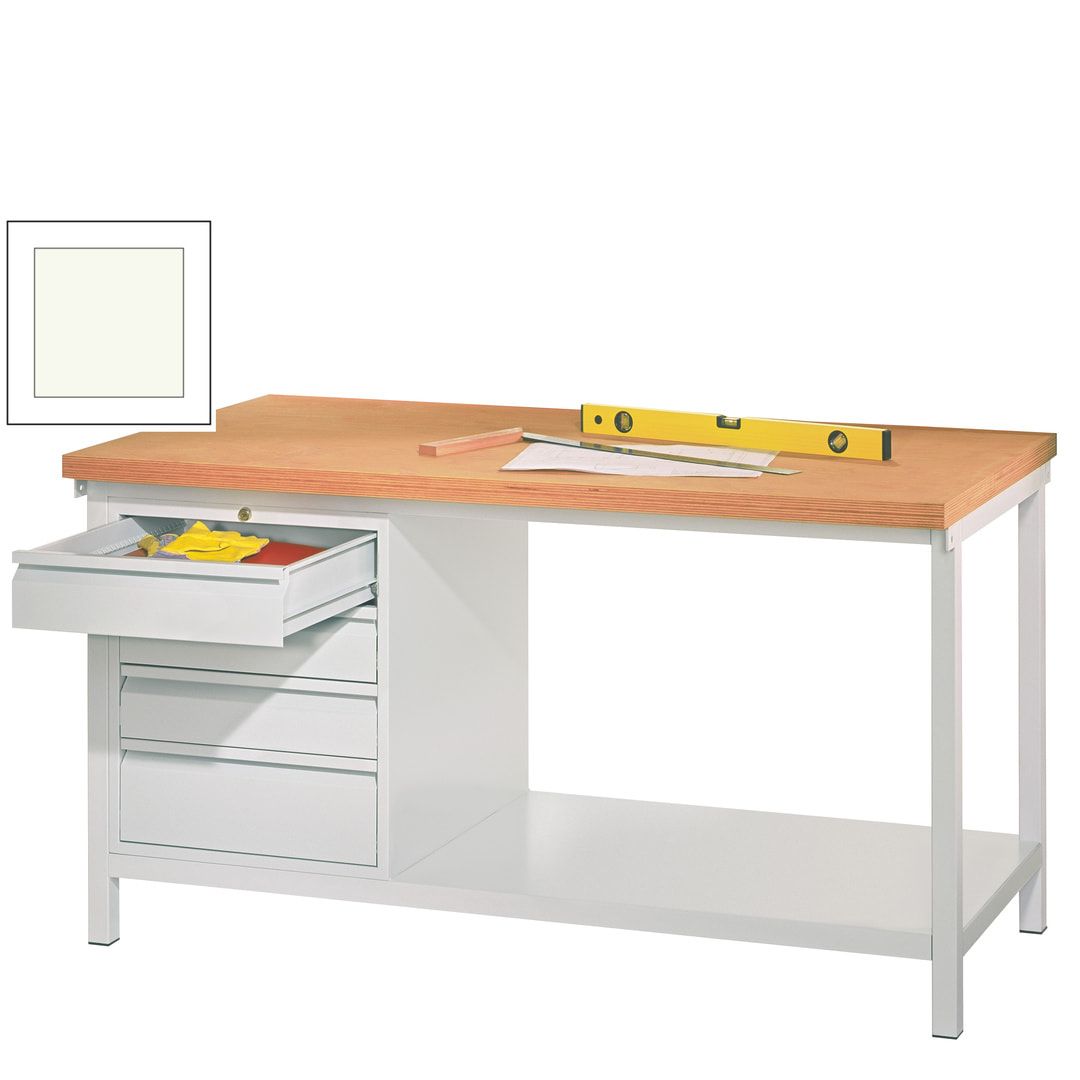 Werkbank - 1 Schubladenblock - 900 x 2.000 x 700 mm (HxBxT) - anthrazitgrau