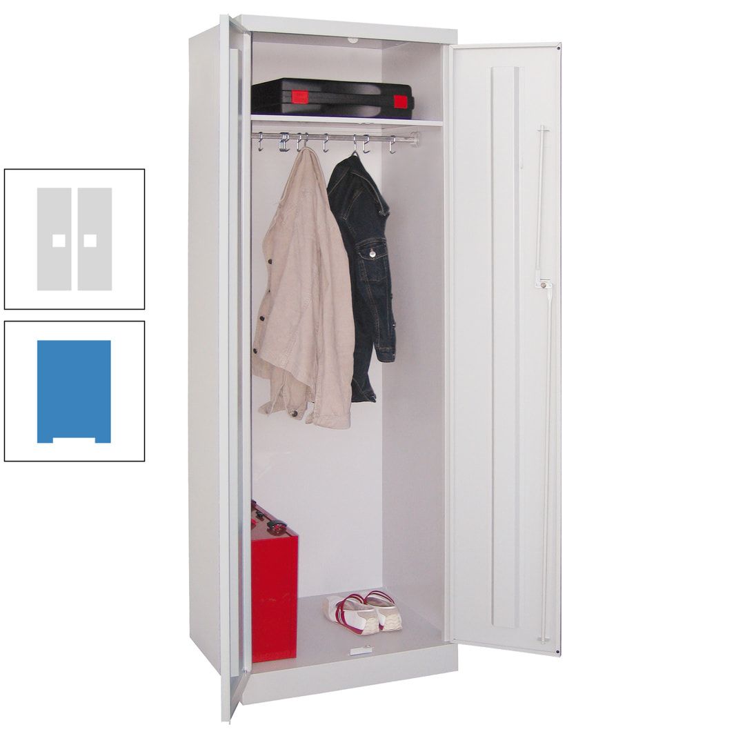 Garderobenschrank - 1 Fachboden - Kleiderstange - 1.800x600x500 mm (HxBxT) - Zylinderschloss - anthrazitgrau