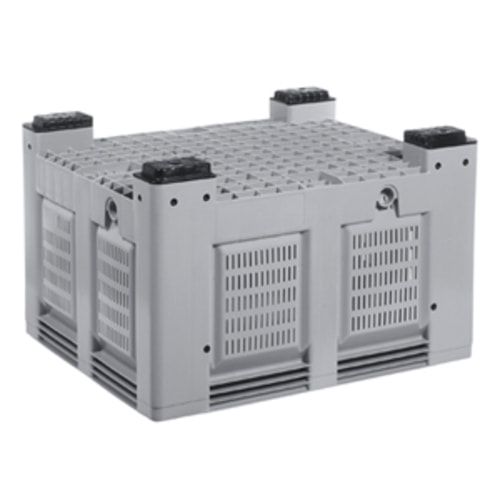 Palettenbox - Wände,Boden durchbrochen - 670 l - BxLxH 1000x1200x760mm - 4 Füße