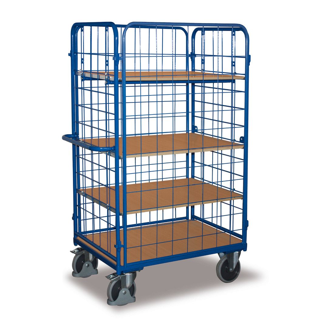 Etagenwagen - 4 Wände - 4 Etagen - (BxT) 500 x 850 mm - Traglast 400 kg